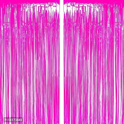 TOYXE Plastic Curtain (6 x 3 feet, Pink)- Pack of 2