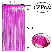 TOYXE Plastic Curtain (6 x 3 feet, Pink)- Pack of 2-thumb3