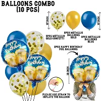 TOYXE Happy Birthday Balloon Bouquet Blue Golden Pack of 10 Pcs-thumb1