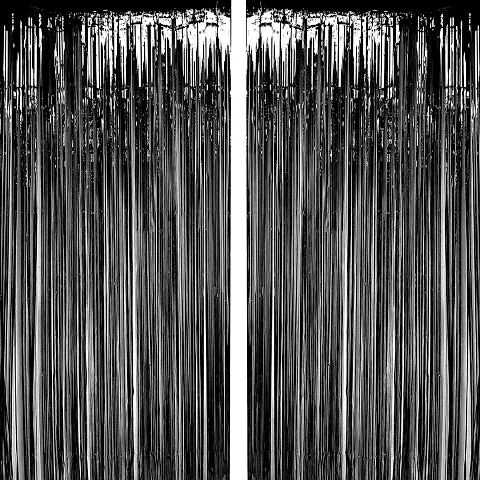 TOYXE Plastic Solid Curtain, 6 Feet, Solid Black, Pack of 2