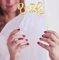 TOYXE Team Bride Bridesmaid Tiara Crown Princess Headband Bachelorette Hen Party 'Bride to Be' Wedding Bridal Shower Girls Night Gift for Girls - Gold-thumb2