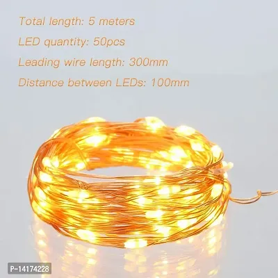 TOYXE Mini Led String Fairy Lights Battery Powered Copper Wire 5m/16ft Warm White (BATTERTIES NOT Included)-thumb2