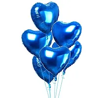 GRAND SHOP 50801 18 Heart Balloons Foil Balloons Mylar Balloons for Party Decorations Party Supplies, 5 Pieces (Dark Blue)-thumb1