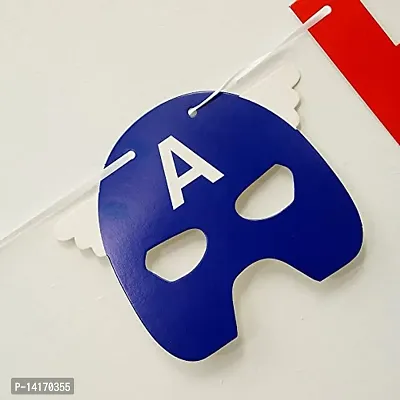 TOYXE Captain America Birthday Banner with Matching Theme Foil Balloons-thumb2