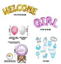 TOYXE Welcome Home Baby Girl Decoration Balloons and Props Set 30 pcs material Rubber Pink, golden-thumb1