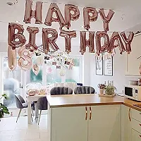 TOYXE Happy Birthday Latex Balloon, 13pcs happy Birthday  Letter Balloons , 2pcs Foil Balloons, 4 Pcs Confetti Balloons. 12 Pcs Balloons, Rose Gold-thumb3