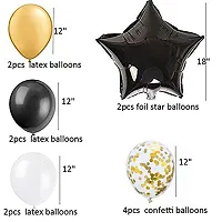 TOYXE Happy Birthday Letters Balloons with Star Foil Balloons and Confetti Balloons for Birthday Black (40213)-thumb2