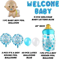 GRAND SHOP Welcome Baby Boy Balloons Decoration Set of 55 Pcs-thumb1