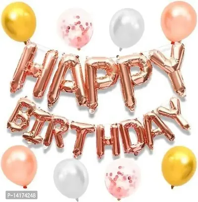 TOYXE Happy Birthday Letter Confetti Metallic Balloons Set of 33