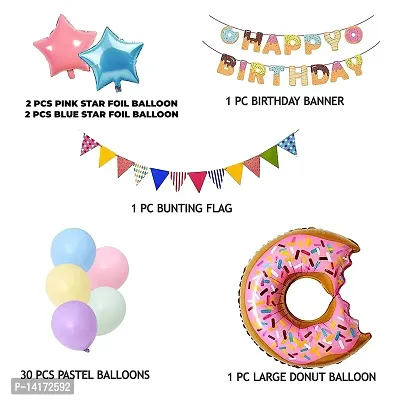 GRAND SHOP Happy Birthday Donut Theme Decoration set of 37 Pcs-thumb2