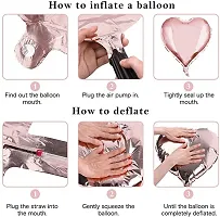 GRAND SHOP GrandShop Heart Shape Foil Balloons for Party Decorations 5 Pieces (Rose Gold)-thumb2