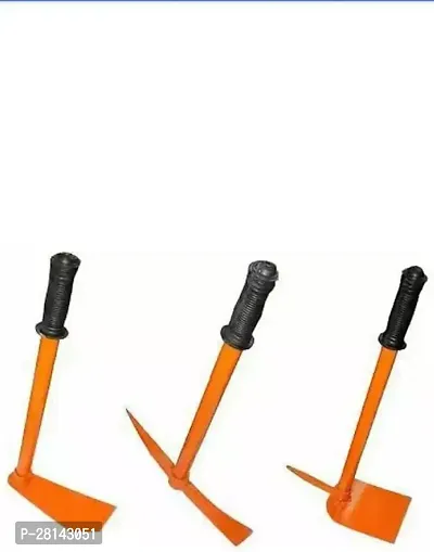 Orchha Hardware Garden Tool Set Includes , Garden Hoe, Garden Tiller, Harden Hand Hoe With Prong Set Of 3 Garden Tool Kit (3 Tools)-thumb0