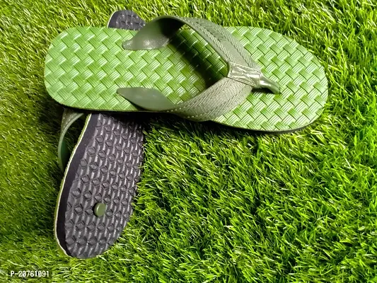 Elegant Green Rubber  Slippers For Women