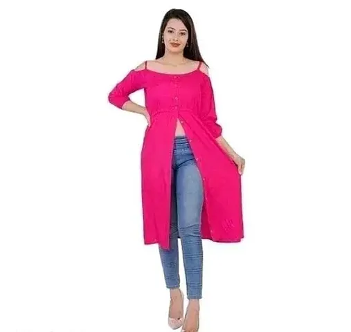 Beautiful Rayon Solid A-line Slit Kurtas