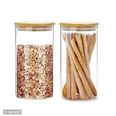 Food Storage Containers Jar Seal Bamboo Lids 2 Packs-thumb0