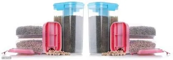 2 in 1 Kitchen Storage Container with Clip Lock for Grocery Grain Cereals Chocolate or Biscuit -2500 ml