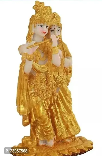 Collection Lord Radha Krishna Idol Gold Plated Radha Krishna Idol Statue Resin Colour Golg White-thumb0