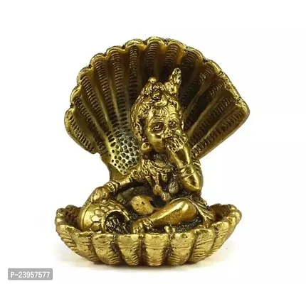 Collection Golden Bal Gopal Krishna Having Makhan On Shell Decorative Showpiece-thumb0