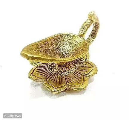 Chirag Diya In Metal Antique Gold Plated 4 X 3 X 2.5 Inch