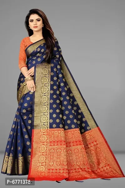 Banarasi Silk Jacquard Saree with Blouse piece-thumb0