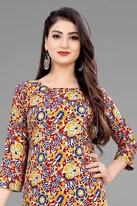 Crepe Polka Dot Printed 3/4 Sleeve Kurta for Women-thumb4