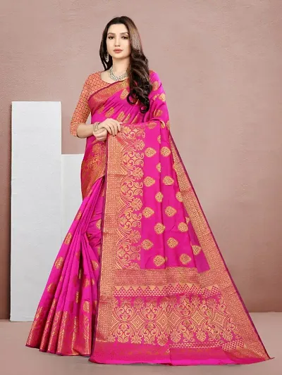 Beautiful Silk Blend Saree with Blouse piece For Women