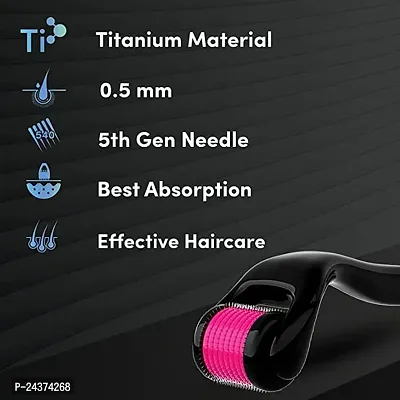 Derma Roller with 540 Titanium Alloy Micro Needles 0.5 mm | Suitable for Beard Also | Reduces Hair Fall | Stimulates Hair Follicles | Easy-thumb3