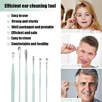 Haritack 6 Pcs Ear Wax Cleaner - Resuable Ear Cleaner Tool Set with Storage Storage Leather Pouch - Ear Wax Remover Tool Kit with Ear Curette Cleaner-thumb1