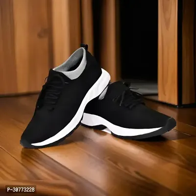 Stylish Black EVA Solid Running Shoes For Men-thumb0