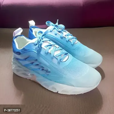 Stylish Blue PVC Colourblocked Running Shoes For Men