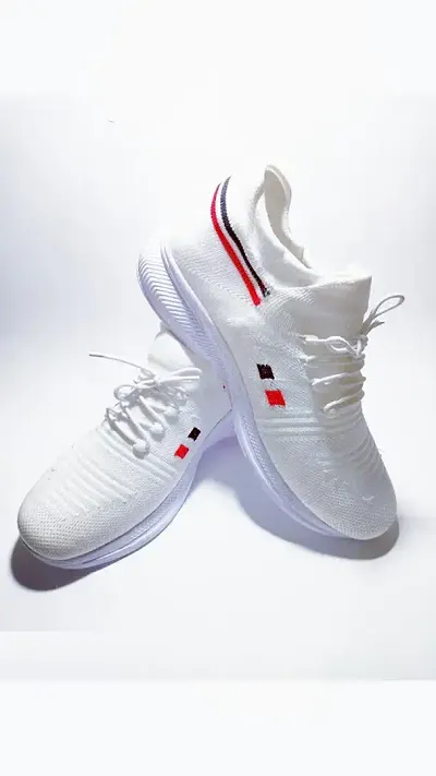 Stylish White EVA Solid Running Shoes For Men