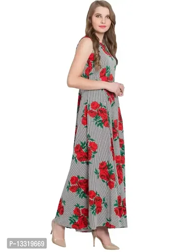 Women's Printed Crepe Ankle Length Flared Kurta-thumb3