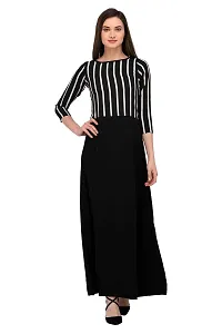 Women's Printed Crepe Straight Kurti20 Black-thumb1