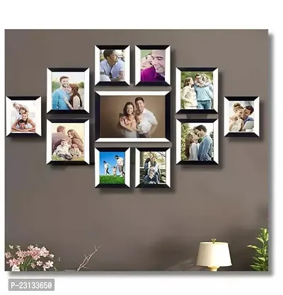 Wood Photo Frame Set Of 11 Individual Photo Frames With Glass(Black  White) Set Of 11-thumb0