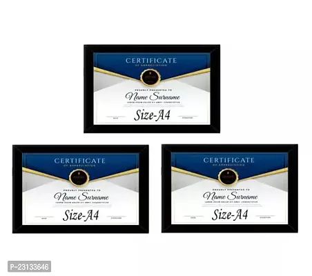 Photo Frame A4 Size For Wall Black Picture Frame For Home And Office Decoration Set Of 3