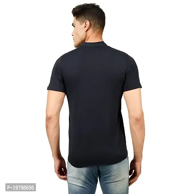 JUGAADOO Chinese Collar Casual Shirt for Man (Small, Black)-thumb2