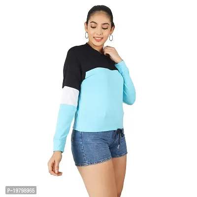 JUGAADOOBOY.COM Regular Fit Cotton Full Sleeve Top for Women/Girls (Small, Sky Blue)-thumb3