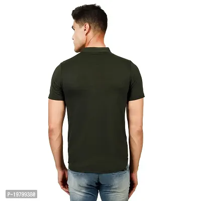 JUGAADOO Chinese Collar Casual Shirt for Man (Small, Olive)-thumb2