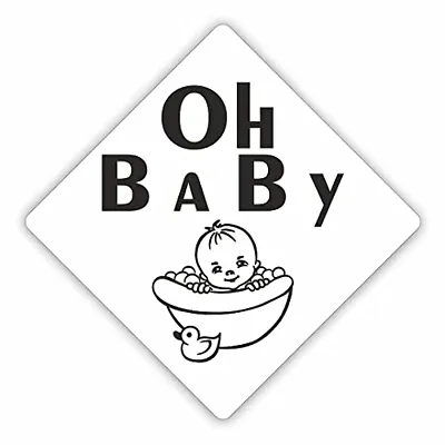 CVANU Oh Baby Kid's Safety Sticker for Car_Pack of 2, Size(5.5inch X 5.5inch)_cv57