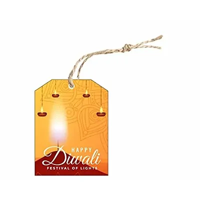 CVANU Alluring Decorative Art Card Diwali Tags with Beautiful Design, Size (2.6inchx2inch), Multicolour 200Pcs Design I