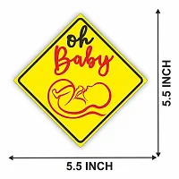 CVANU Oh Baby Kid's Safety Sticker for Car_Pack of 2, Size(5.5inch X 5.5inch)_cv7-thumb3