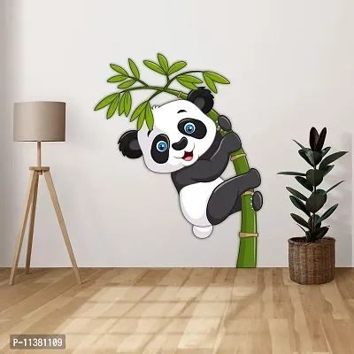 CVANU Enjoy Baby Panda Hang Up Bamboo Wall Sticker PVC Vinyl for Kids Room Decorative Size(70CM X 55CM) Multicolor-thumb5