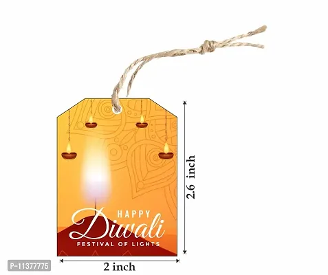 CVANU Alluring Decorative Art Card Diwali Tags with Beautiful Design, Size (2.6inchx2inch), Multicolour 200Pcs Design I-thumb3