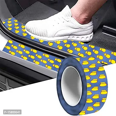 CVANU Door Protector Strip Tape Anti Scratch-Waterproof-Heat Resistant for Universal Car Safe Guard Strip Entry Sill Scuff Tape (2inch-5mtr) Blue_C07-thumb0