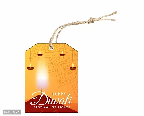 CVANU Alluring Decorative Art Card Diwali Tags with Beautiful Design, Size (2.6inchx2inch), Multicolour 200Pcs Design I-thumb0