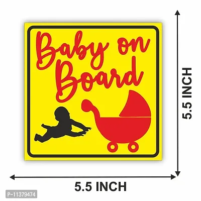 CVANU Baby on Board Kid's Safety Sticker for Car_Pack of 2, Size(5.5inch X 5.5inch)_cv5-thumb4