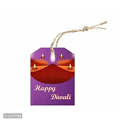 CVANU Alluring Decorative Art Card Diwali Tags with Beautiful Design, Size (2.6inchx2inch), Multicolour 100Pcs Design E-thumb0