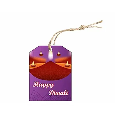 CVANU Alluring Decorative Art Card Diwali Tags with Beautiful Design, Size (2.6inchx2inch), Multicolour 100Pcs Design E