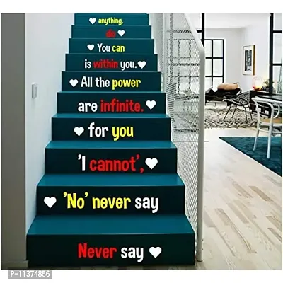 CVANU Letters Wall Decor Stickers Stair Decals Quotes Stairway Decals Quote Steps Vinyl Stickers Lettering Family Staircase Decal Multicolor (Stairs-pg_4)-thumb0
