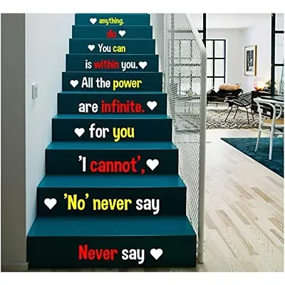 CVANU Letters Wall Decor Stickers Stair Decals Quotes Stairway Decals Quote Steps Vinyl Stickers Lettering Family Staircase Decal Multicolor (Stairs-pg_4)